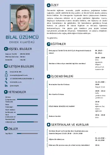 Kuaför Cv Örnekleri cv indir